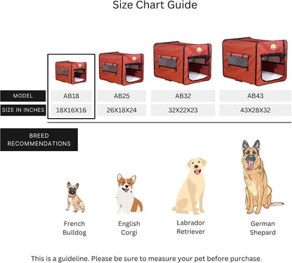32" Soft Collapsible Dog Crate, Portable Pet Carrier, Thick Padded Pet Travel Crate for Indoor & Outdoor, Foldable Kennel Cage with Durable Mesh Windows, Brown