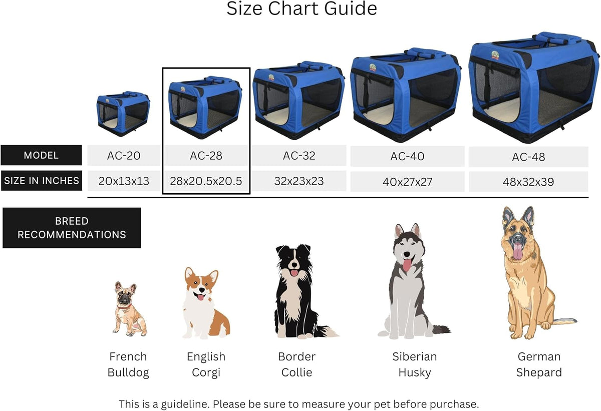 32" Soft Collapsible Dog Crate, Portable Pet Carrier, Thick Padded Pet Travel Crate for Indoor & Outdoor, Foldable Kennel Cage with Durable Mesh Windows, Brown