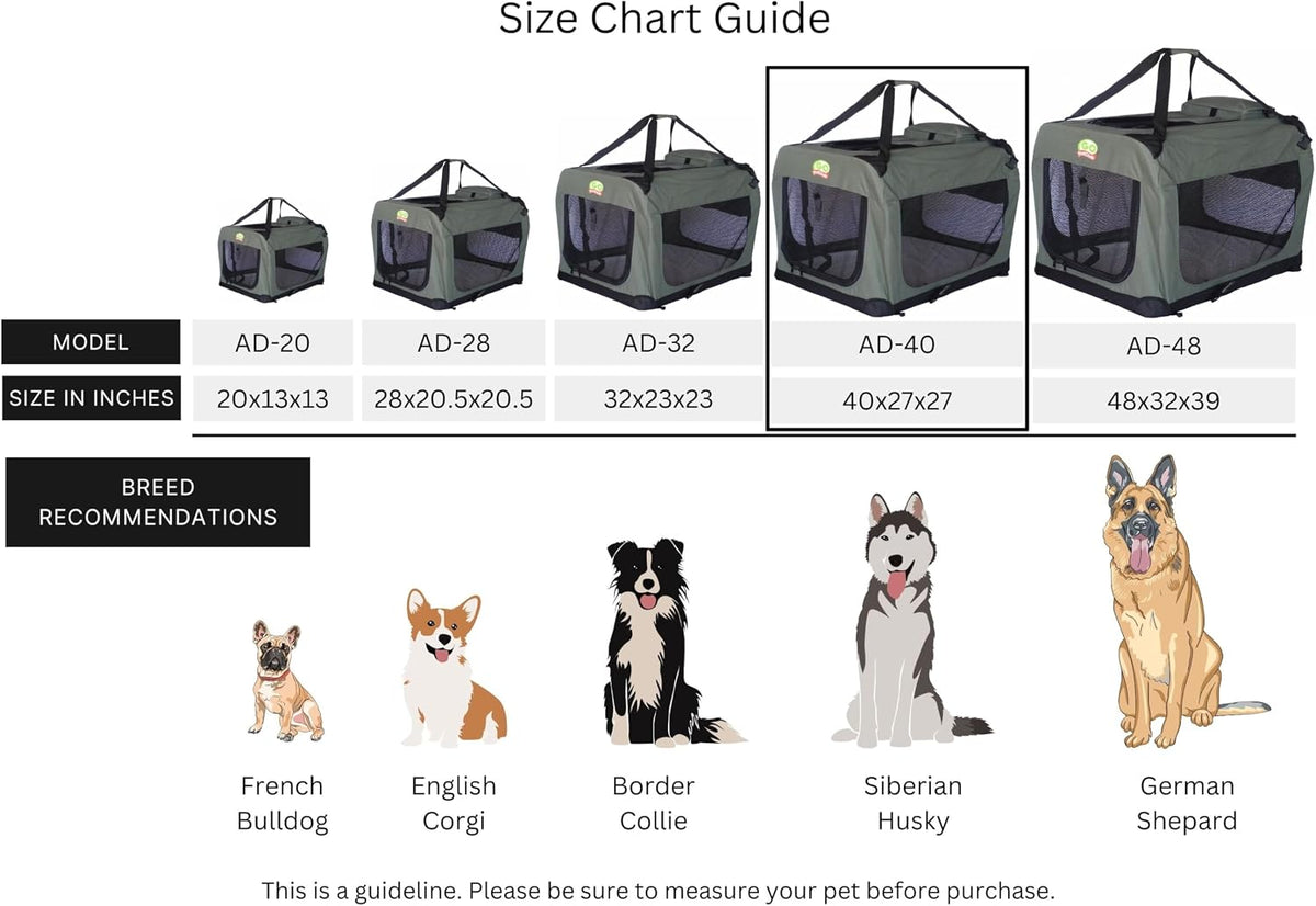 32" Soft Collapsible Dog Crate, Portable Pet Carrier, Thick Padded Pet Travel Crate for Indoor & Outdoor, Foldable Kennel Cage with Durable Mesh Windows, Brown
