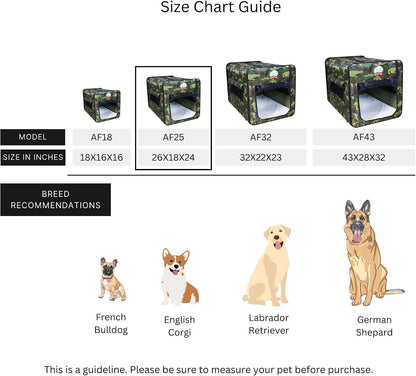 32" Soft Collapsible Dog Crate, Portable Pet Carrier, Thick Padded Pet Travel Crate for Indoor & Outdoor, Foldable Kennel Cage with Durable Mesh Windows, Brown