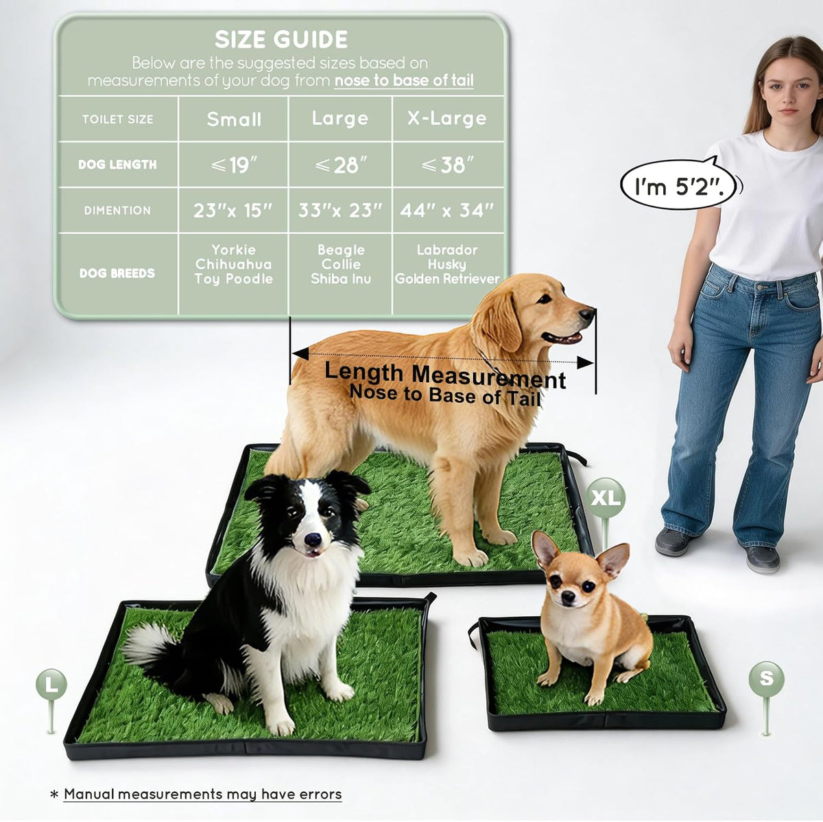 Dog Grass Pad with Dog Litter Box, Foldable Small Liner Base