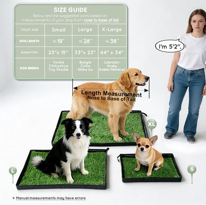 Dog Grass Pad with Dog Litter Box, Foldable Small Liner Base