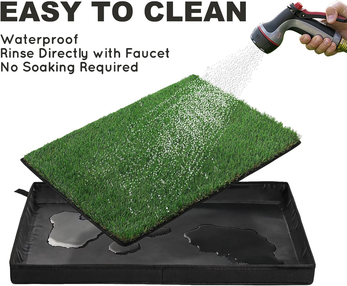 Dog Grass Pad with Dog Litter Box, Foldable Small Liner Base