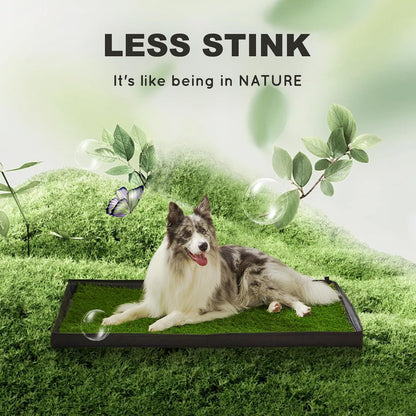 Dog Grass Pad with Dog Litter Box, Foldable Small Liner Base