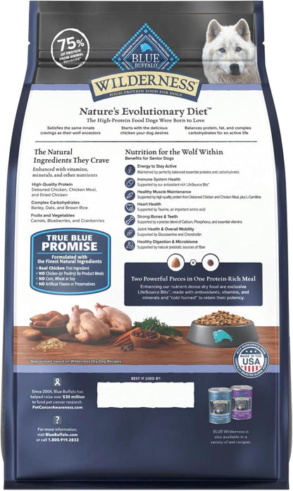 Blue Buffalo Wilderness Chicken & Wholesome Grains Senior Dog Food, 4.5 lb