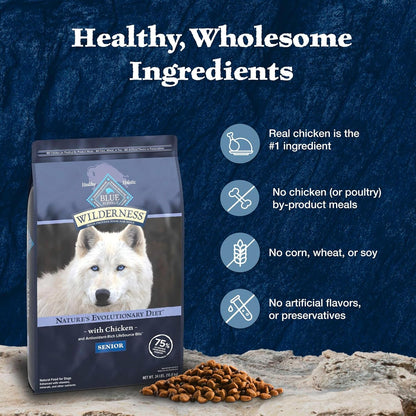 Blue Buffalo Wilderness Chicken & Wholesome Grains Senior Dog Food, 4.5 lb