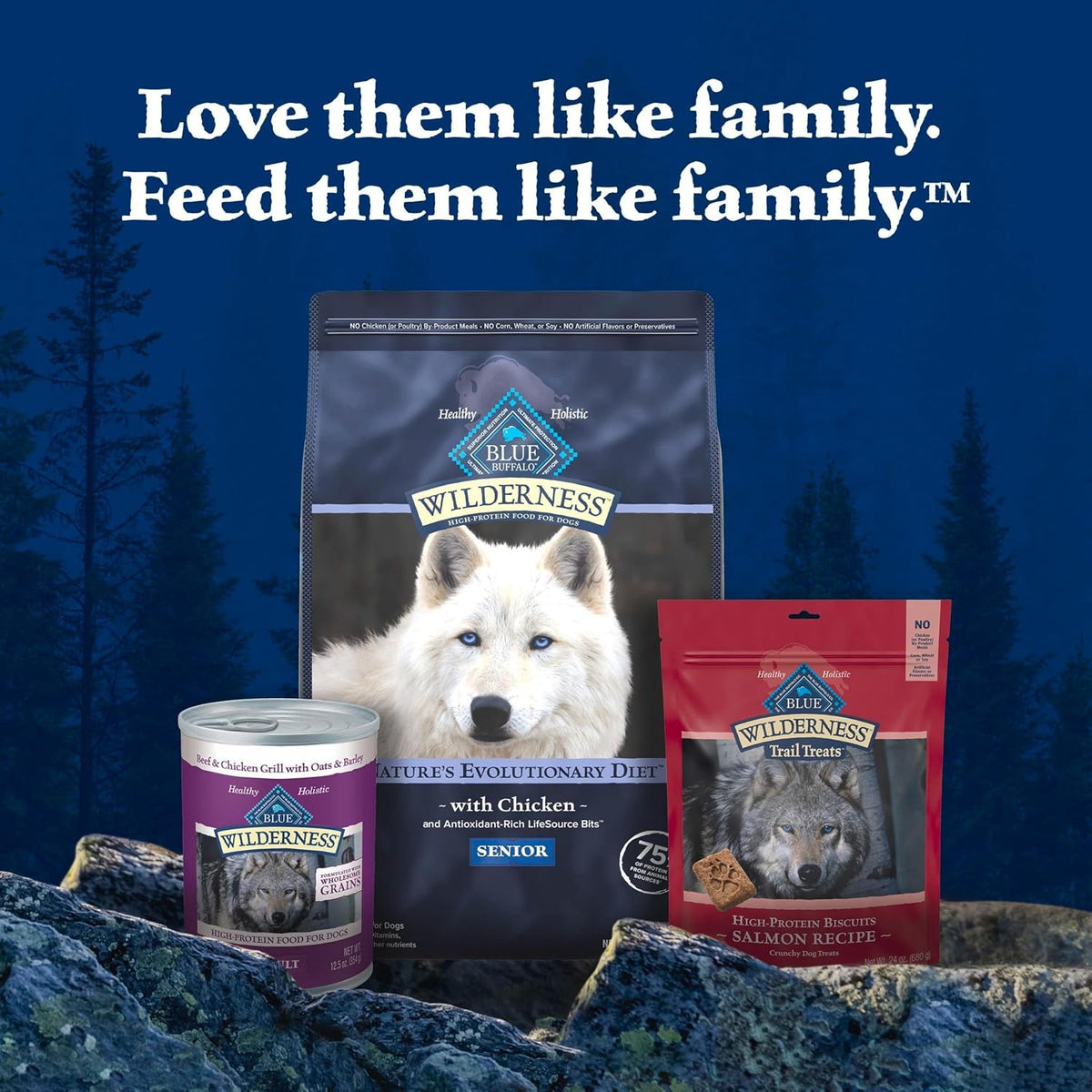 Blue Buffalo Wilderness Chicken & Wholesome Grains Senior Dog Food, 4.5 lb