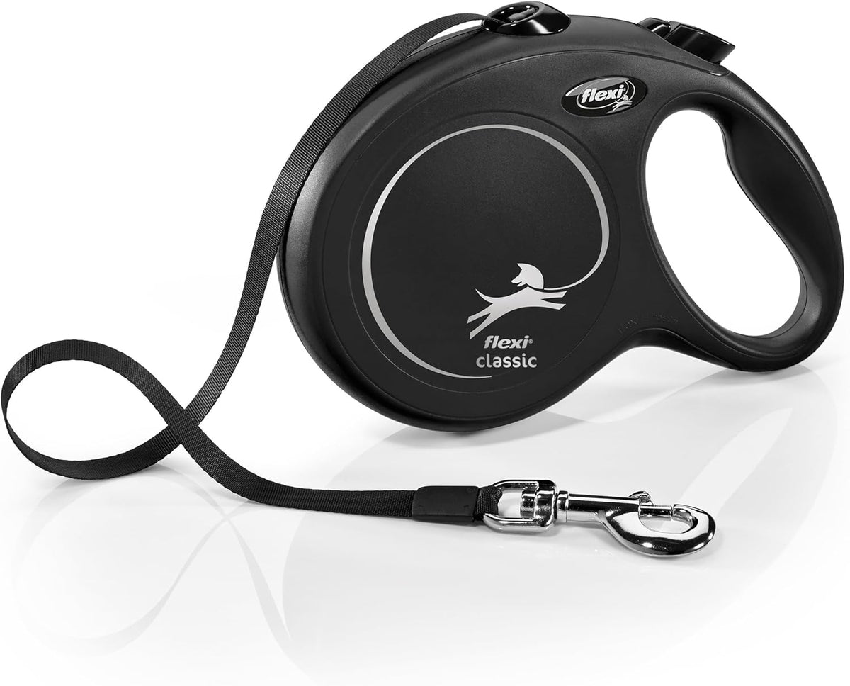 ® Classic Tape Retractable Dog Leash, Large, 26 ft - Black
