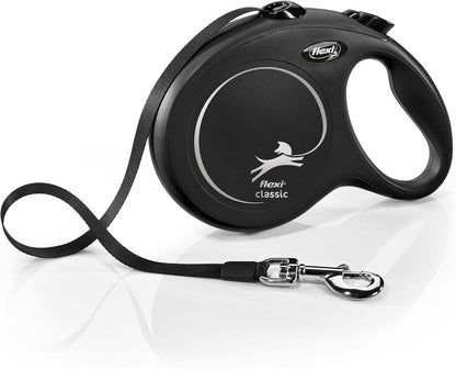 ® Classic Tape Retractable Dog Leash, Large, 26 ft - Black