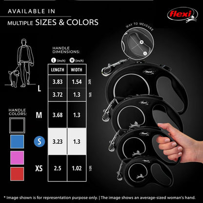 ® Classic Tape Retractable Dog Leash, Large, 26 ft - Black