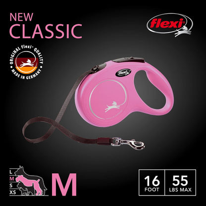 ® Classic Tape Retractable Dog Leash, Large, 26 ft - Black