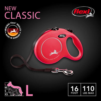 ® Classic Tape Retractable Dog Leash, Large, 26 ft - Black