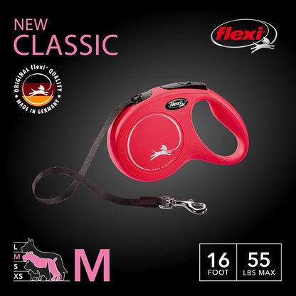 ® Classic Tape Retractable Dog Leash, Large, 26 ft - Black