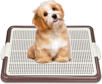 Dog Pee Pad Holder Tray, Puppy Potty Training, 22.5"x16.5", PP Plastic, Snap Lock, 4 Colors (Pink)