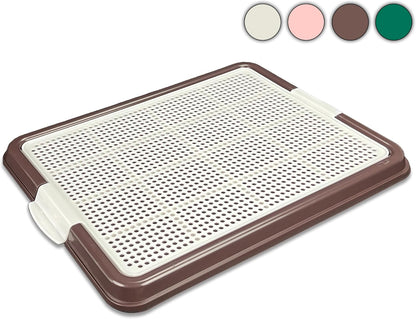 Dog Pee Pad Holder Tray, Puppy Potty Training, 22.5"x16.5", PP Plastic, Snap Lock, 4 Colors (Pink)