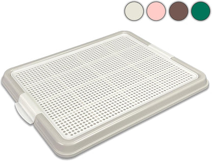 Dog Pee Pad Holder Tray, Puppy Potty Training, 22.5"x16.5", PP Plastic, Snap Lock, 4 Colors (Pink)