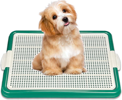Dog Pee Pad Holder Tray, Puppy Potty Training, 22.5"x16.5", PP Plastic, Snap Lock, 4 Colors (Pink)