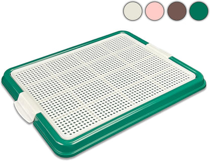Dog Pee Pad Holder Tray, Puppy Potty Training, 22.5"x16.5", PP Plastic, Snap Lock, 4 Colors (Pink)