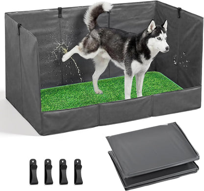 High Walls Dog Pee Pad Holder with Artificial Grass Foldable Indoor Dog Potty Tray 15.7 * 23.6 * 35.4 Inch Dogs Litter Box with Waterproof Liner for Puppies Small and Medium Dogs