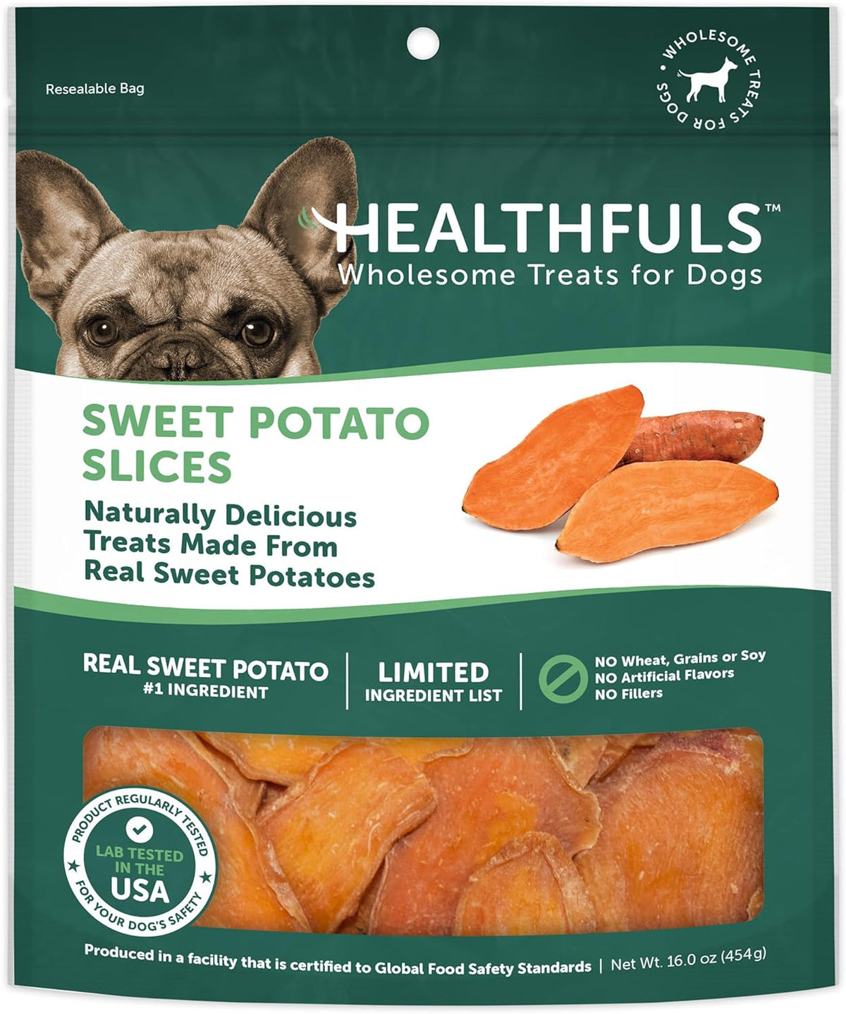 Real Dried Sweet Potato Slices, Grain Free Dog Treats, 16 oz