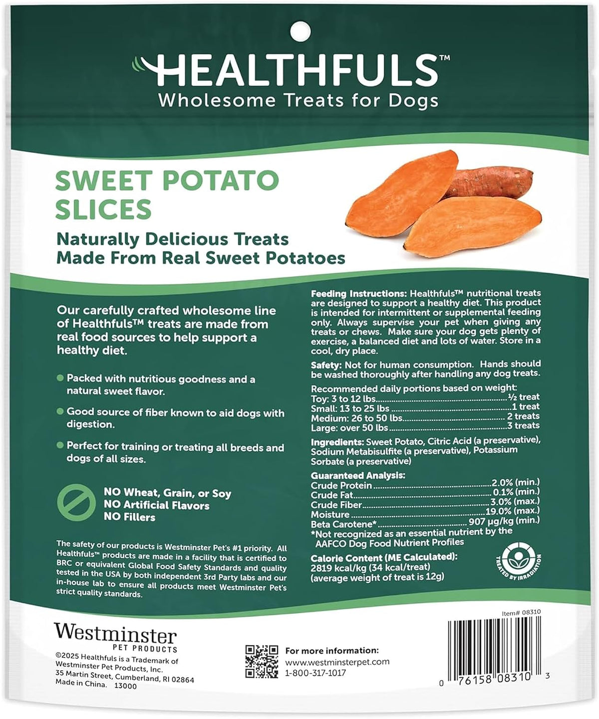 Real Dried Sweet Potato Slices, Grain Free Dog Treats, 16 oz