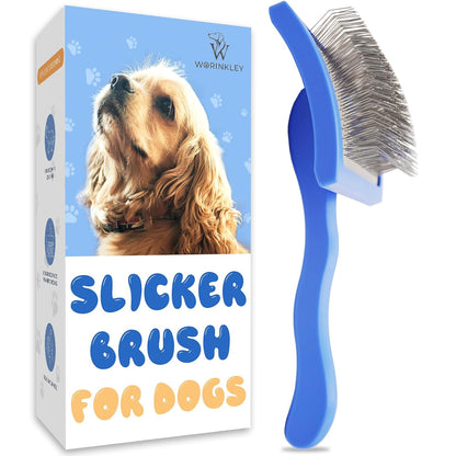 Slicker Brush for Dogs - Long Pin Doodle Grooming Brush, Large | For Goldendoodles, Poodles, Labradoodles & Long-Haired Dogs - Detangles Dense Coats, Removes Knots & Mats and Restores Fluff