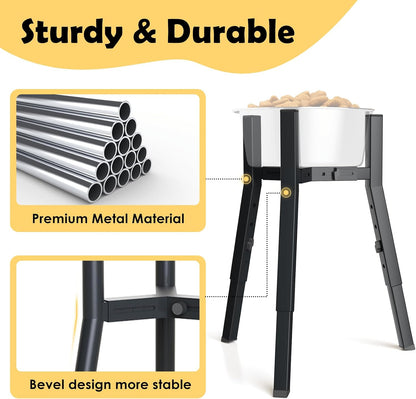 Adjustable Dog Bowl Stand, Tall Elevated Feeder for 7-10.6" Bowls, Metal Single Raised Holder, 11" Tall (Bowl Not Included)