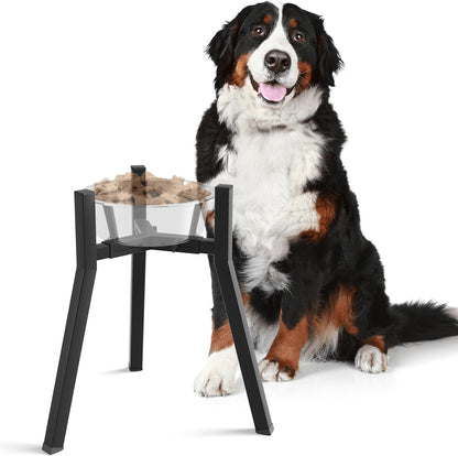 Adjustable Dog Bowl Stand, Tall Elevated Feeder for 7-10.6" Bowls, Metal Single Raised Holder, 11" Tall (Bowl Not Included)