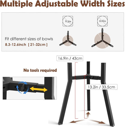 Adjustable Dog Bowl Stand, Tall Elevated Feeder for 7-10.6" Bowls, Metal Single Raised Holder, 11" Tall (Bowl Not Included)