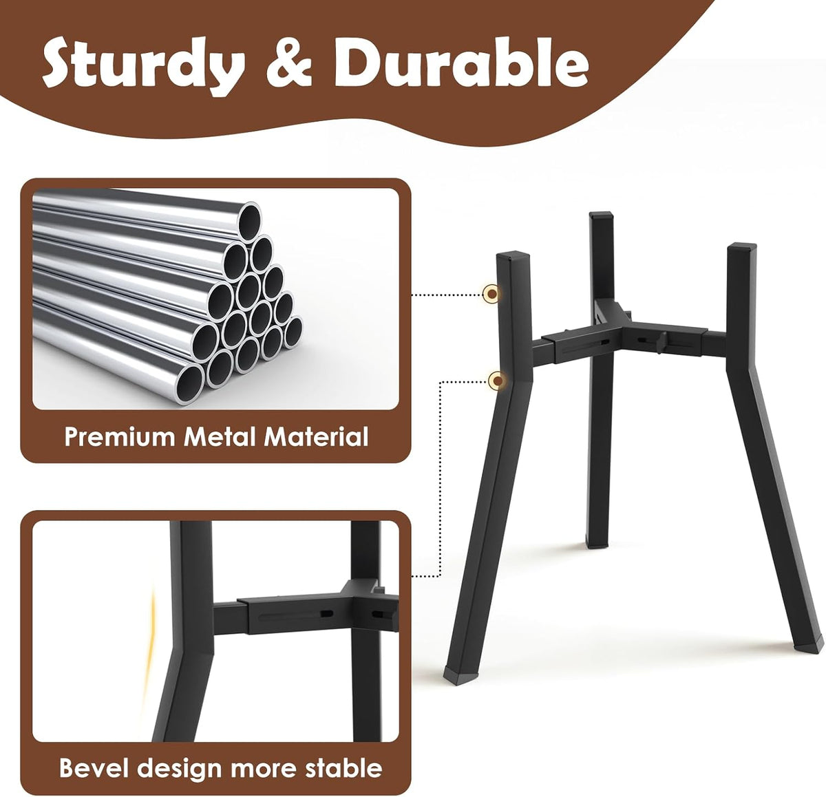 Adjustable Dog Bowl Stand, Tall Elevated Feeder for 7-10.6" Bowls, Metal Single Raised Holder, 11" Tall (Bowl Not Included)