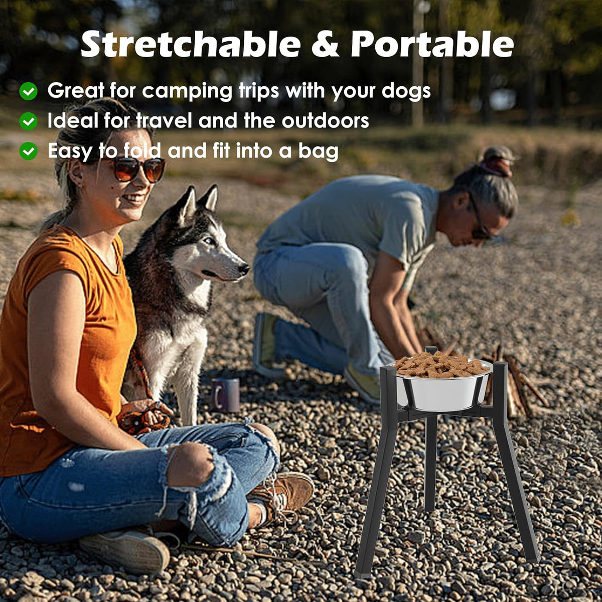 Adjustable Dog Bowl Stand, Tall Elevated Feeder for 7-10.6" Bowls, Metal Single Raised Holder, 11" Tall (Bowl Not Included)