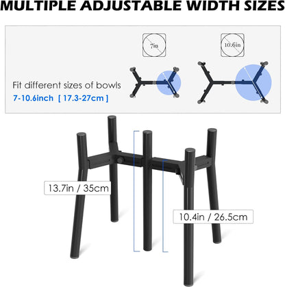 Adjustable Dog Bowl Stand, Tall Elevated Feeder for 7-10.6" Bowls, Metal Single Raised Holder, 11" Tall (Bowl Not Included)