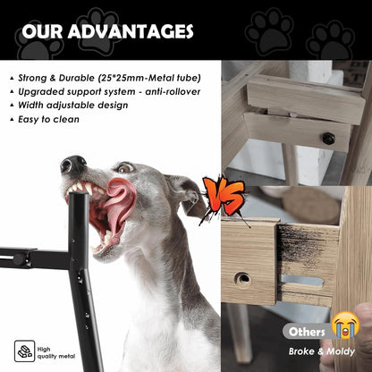Adjustable Dog Bowl Stand, Tall Elevated Feeder for 7-10.6" Bowls, Metal Single Raised Holder, 11" Tall (Bowl Not Included)