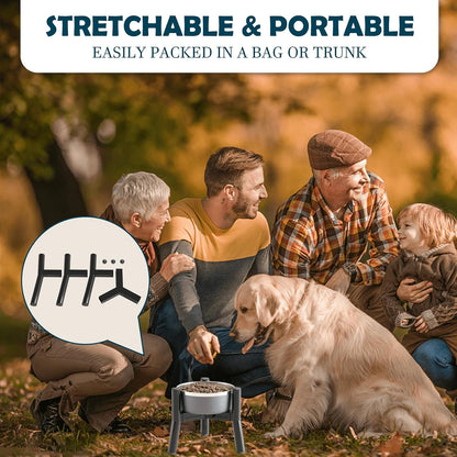Adjustable Dog Bowl Stand, Tall Elevated Feeder for 7-10.6" Bowls, Metal Single Raised Holder, 11" Tall (Bowl Not Included)