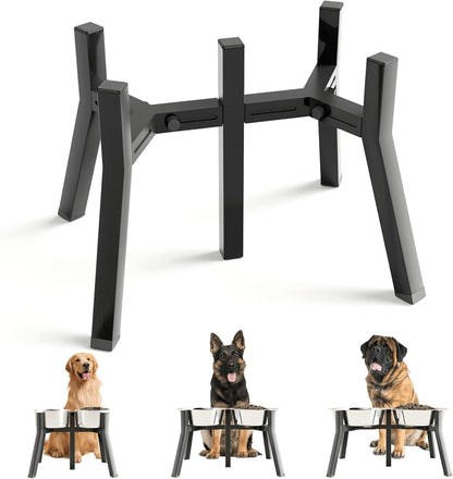 Adjustable Dog Bowl Stand, Tall Elevated Feeder for 7-10.6" Bowls, Metal Single Raised Holder, 11" Tall (Bowl Not Included)