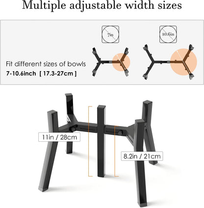 Adjustable Dog Bowl Stand, Tall Elevated Feeder for 7-10.6" Bowls, Metal Single Raised Holder, 11" Tall (Bowl Not Included)