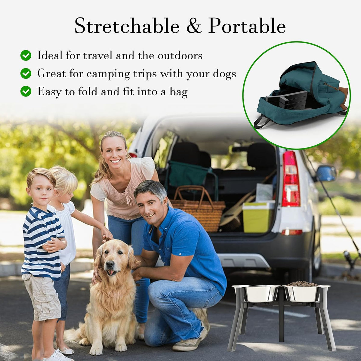 Adjustable Dog Bowl Stand, Tall Elevated Feeder for 7-10.6" Bowls, Metal Single Raised Holder, 11" Tall (Bowl Not Included)