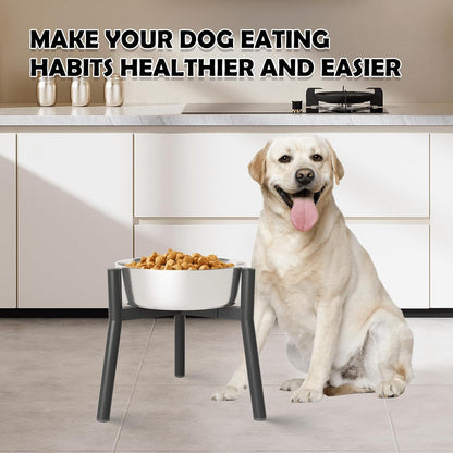 Adjustable Dog Bowl Stand, Tall Elevated Feeder for 7-10.6" Bowls, Metal Single Raised Holder, 11" Tall (Bowl Not Included)