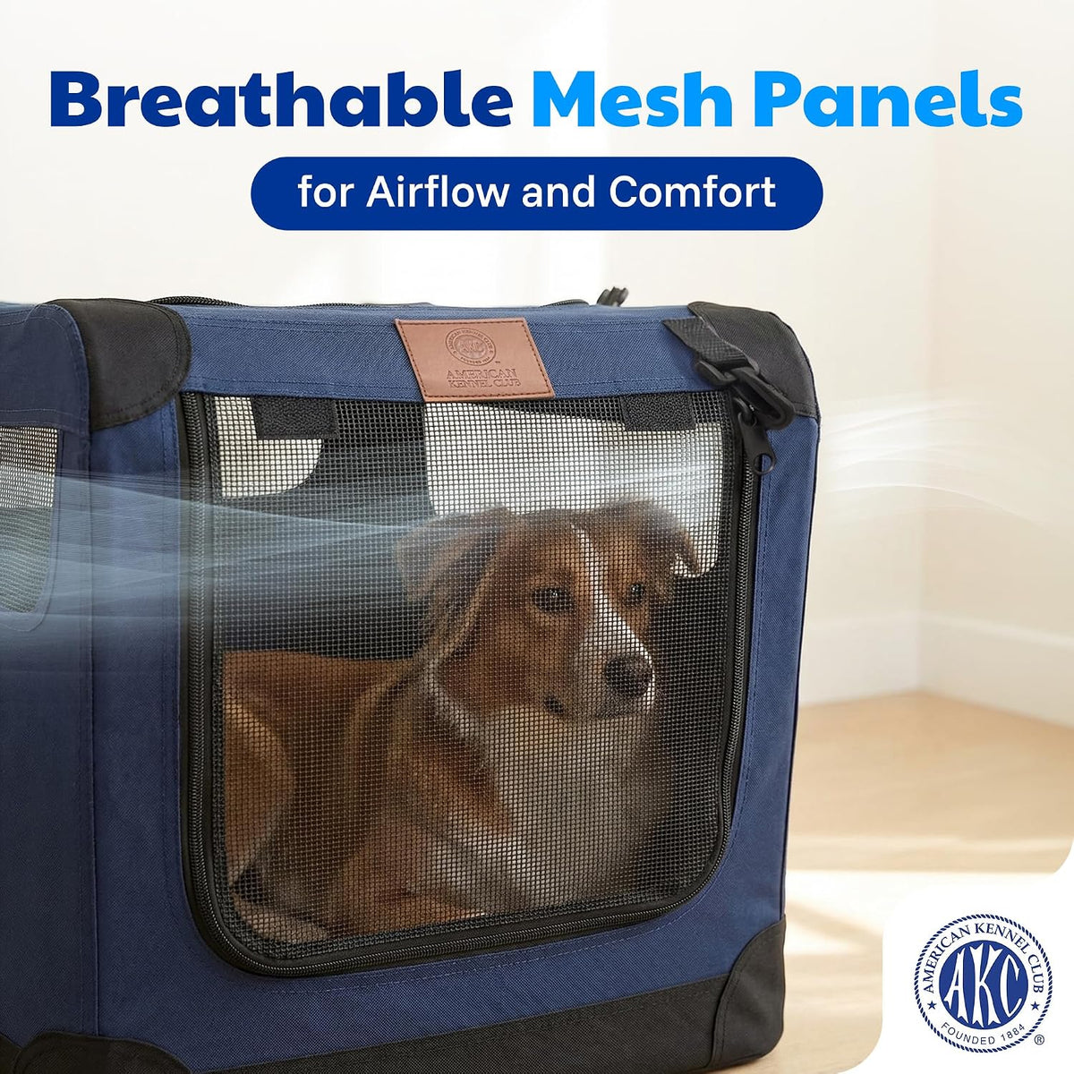 AKC Soft-Sided Dog Travel Crate, Folding Portable Kennel, Small