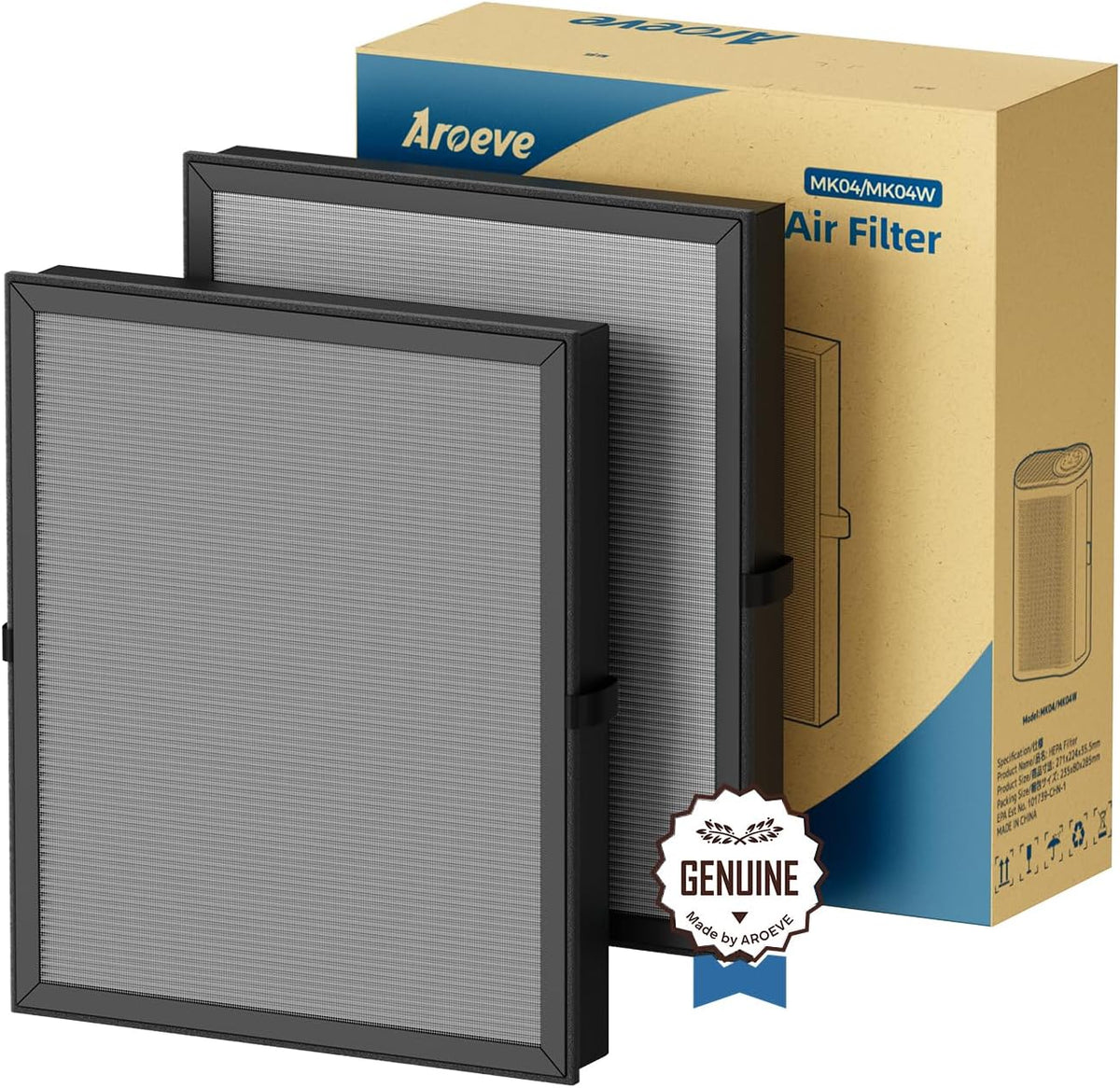 MK04 & AP04 Air Filter Replacement-Pet Dander Version(2 Pack)