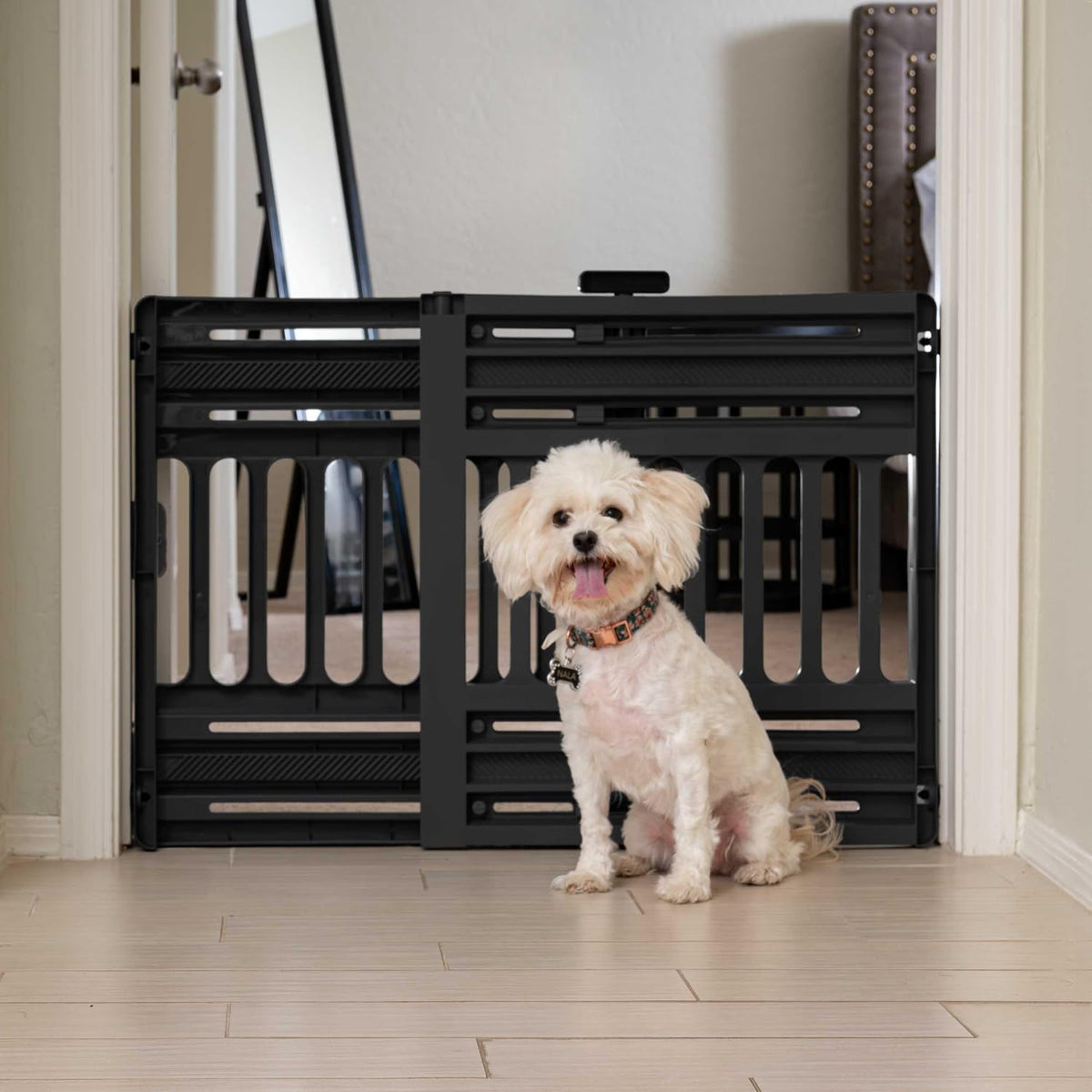 Pet Gate, Adjustable Width, Gray