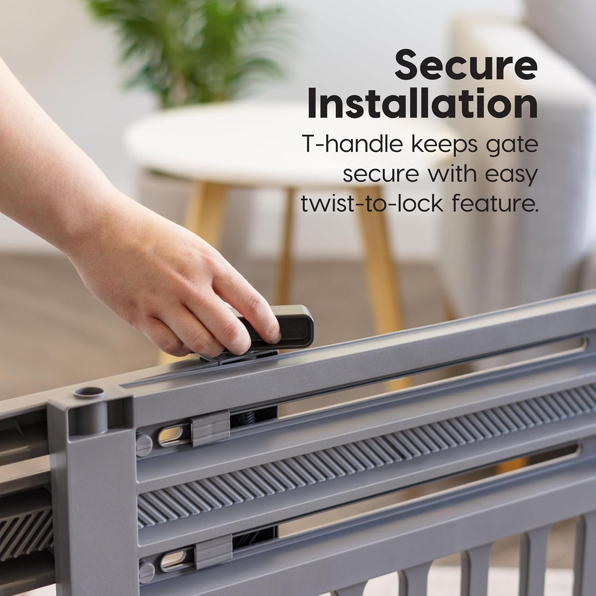 Pet Gate, Adjustable Width, Gray