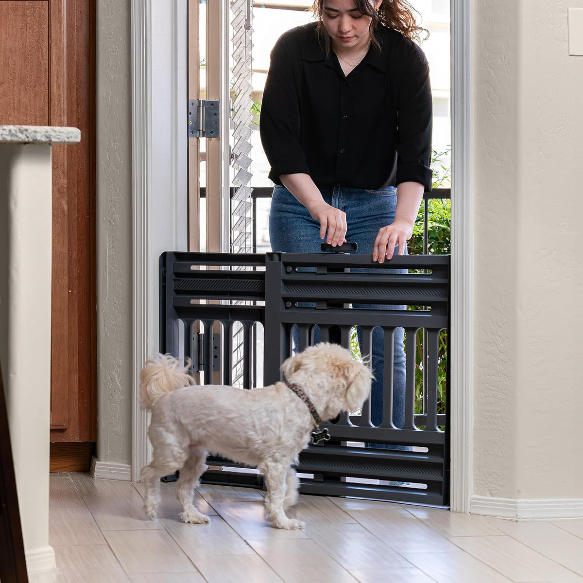 Pet Gate, Adjustable Width, Gray