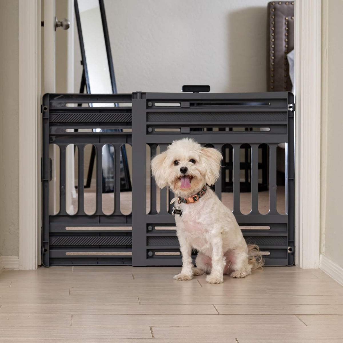 Pet Gate, Adjustable Width, Gray