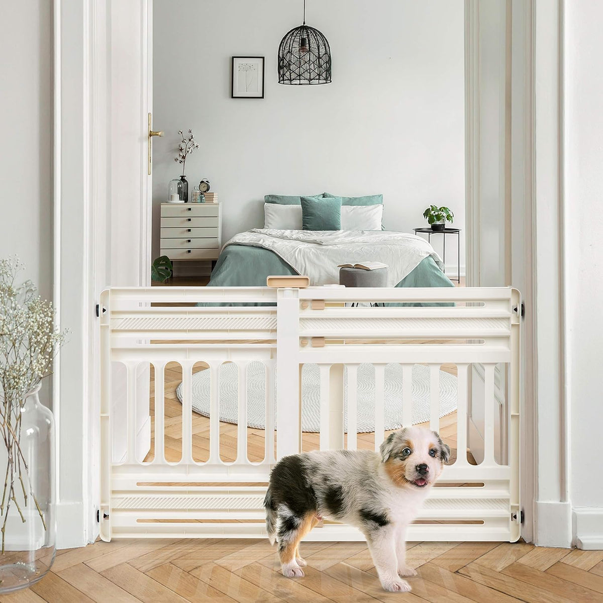 Pet Gate, Adjustable Width, Gray