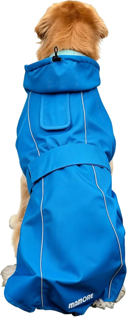 Waterproof Dog Raincoat, Adjustable Lightweight Dog Rain Jacket with Reflective Strip Leash Hole for Small Medium Large Dogs (Pink, Small(9-13lb))