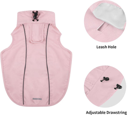 Waterproof Dog Raincoat, Adjustable Lightweight Dog Rain Jacket with Reflective Strip Leash Hole for Small Medium Large Dogs (Pink, Small(9-13lb))