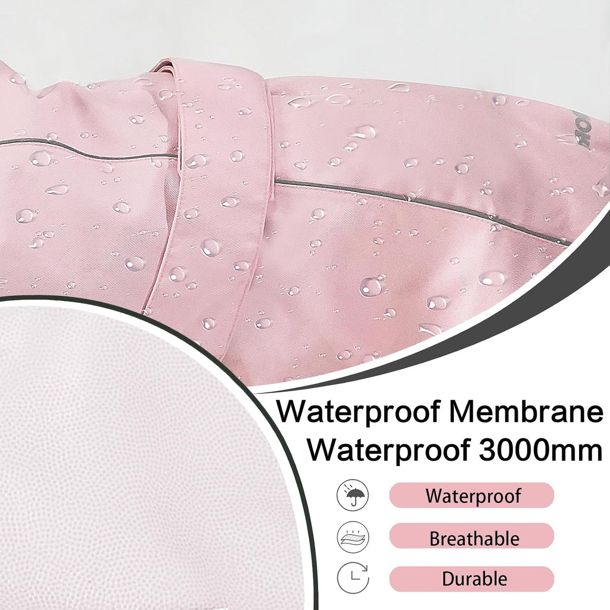 Waterproof Dog Raincoat, Adjustable Lightweight Dog Rain Jacket with Reflective Strip Leash Hole for Small Medium Large Dogs (Pink, Small(9-13lb))