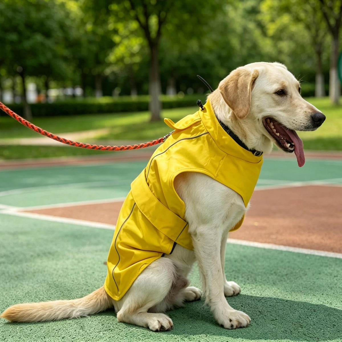 Waterproof Dog Raincoat, Adjustable Lightweight Dog Rain Jacket with Reflective Strip Leash Hole for Small Medium Large Dogs (Pink, Small(9-13lb))