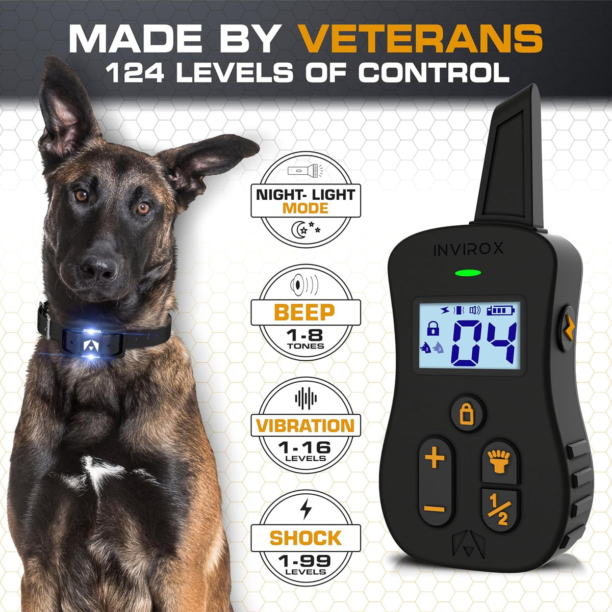 Ultra K9 Dog Training Collar with Remote, 124 Levels E Collar